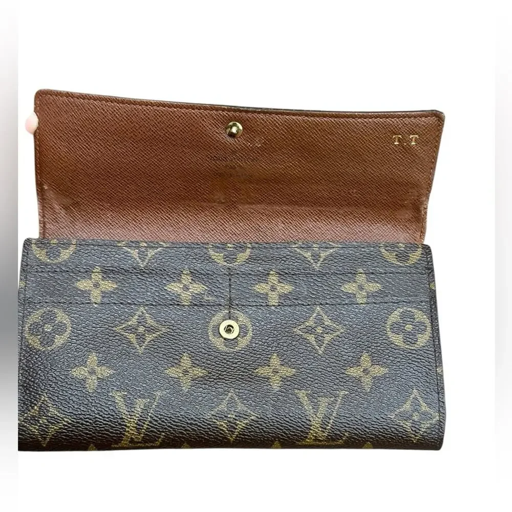 Louis Vuitton Classic Monogram Iconic Portefeuille Sarah Long Wallet Brown